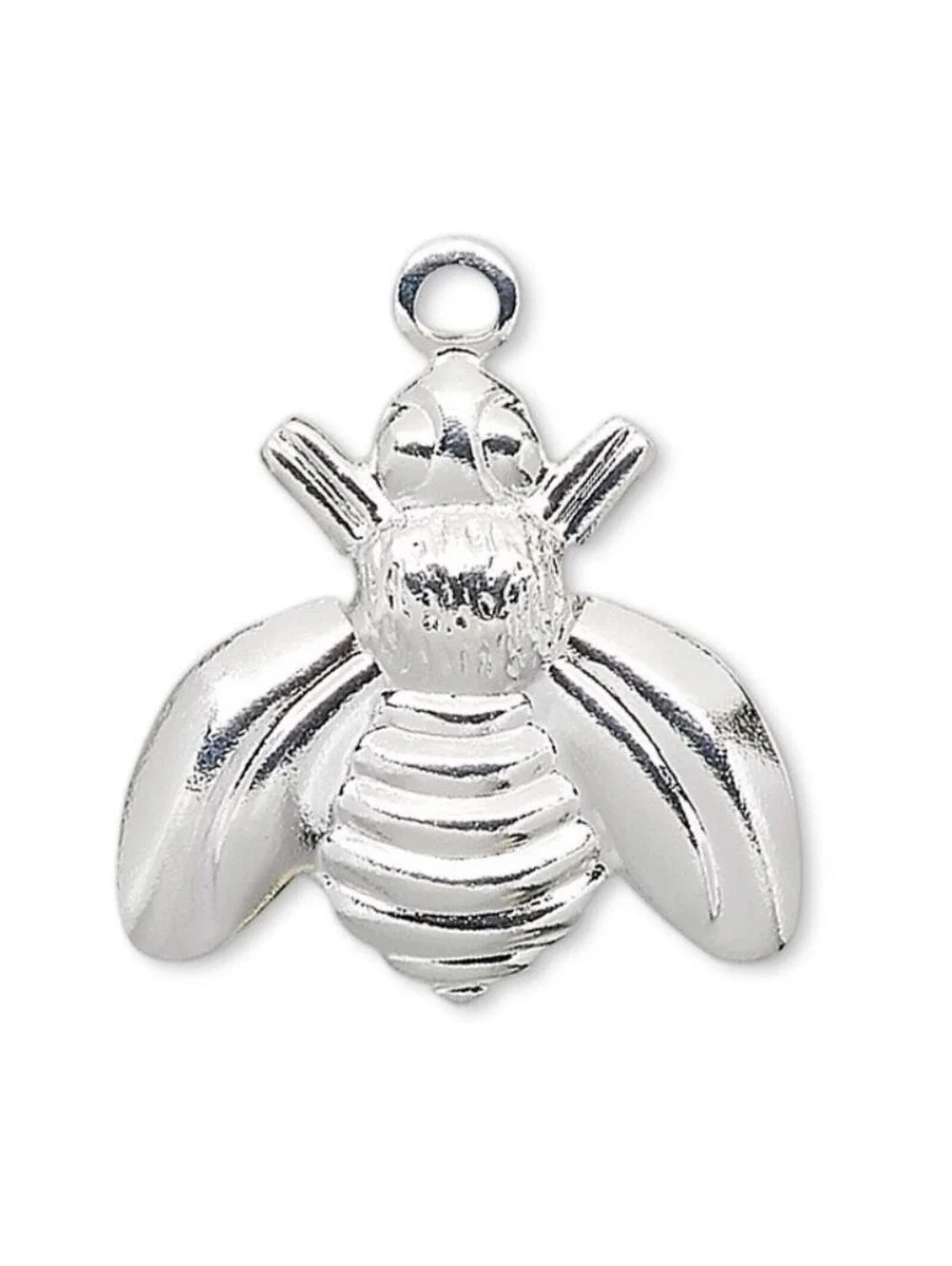 10 Silver Plated 16mm Honey Bees Drops Charms Beads